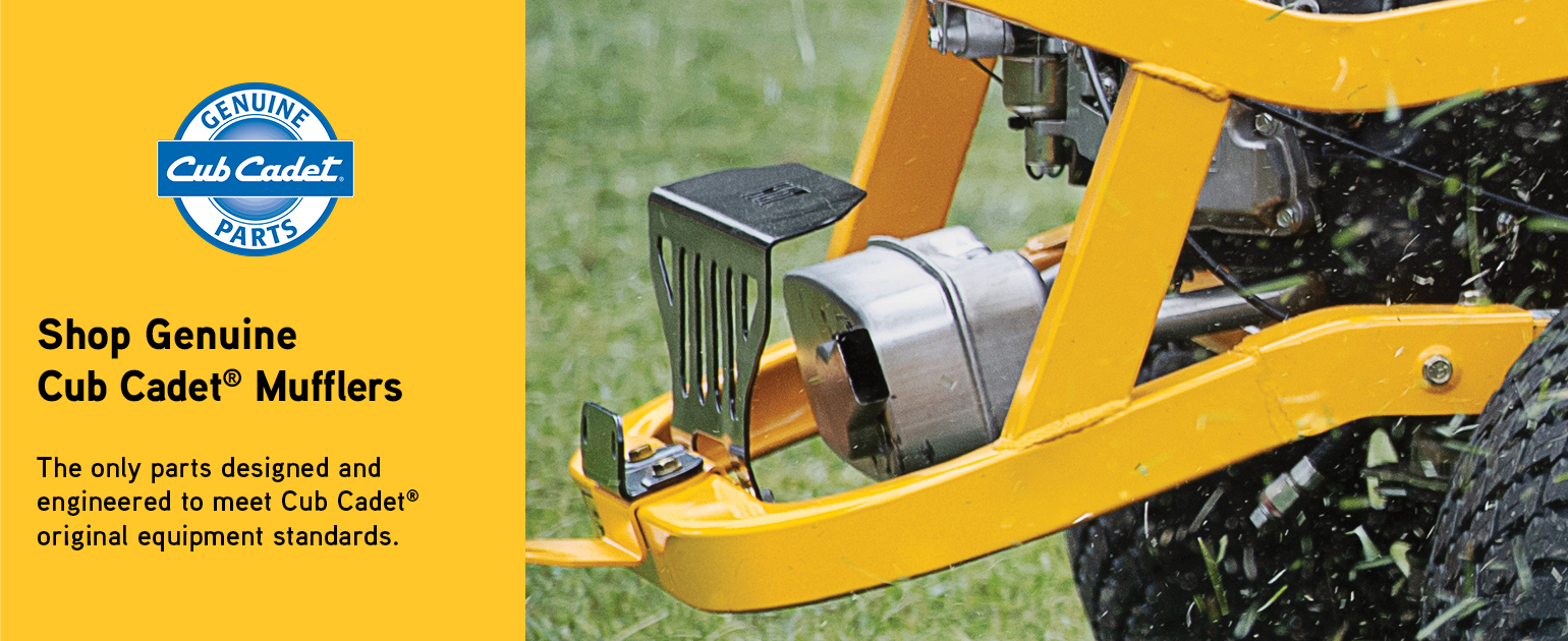 Riding shop mower muffler